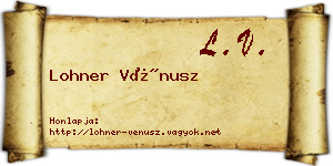 Lohner Vénusz névjegykártya